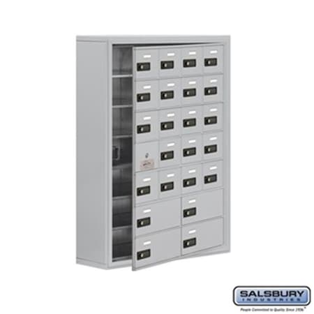 Salsbury Industries SalsburyIndustries 19178-24ASC Cell Phone Storage Locker With Front Access Panel - 7 Door High Unit; Aluminum 19178-24ASC